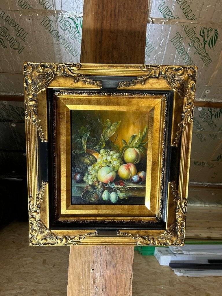 schilderij vruchtenstilleven + bloemstilleven, Ophalen, Oud hollands, Handgeschilderd, Stilleven