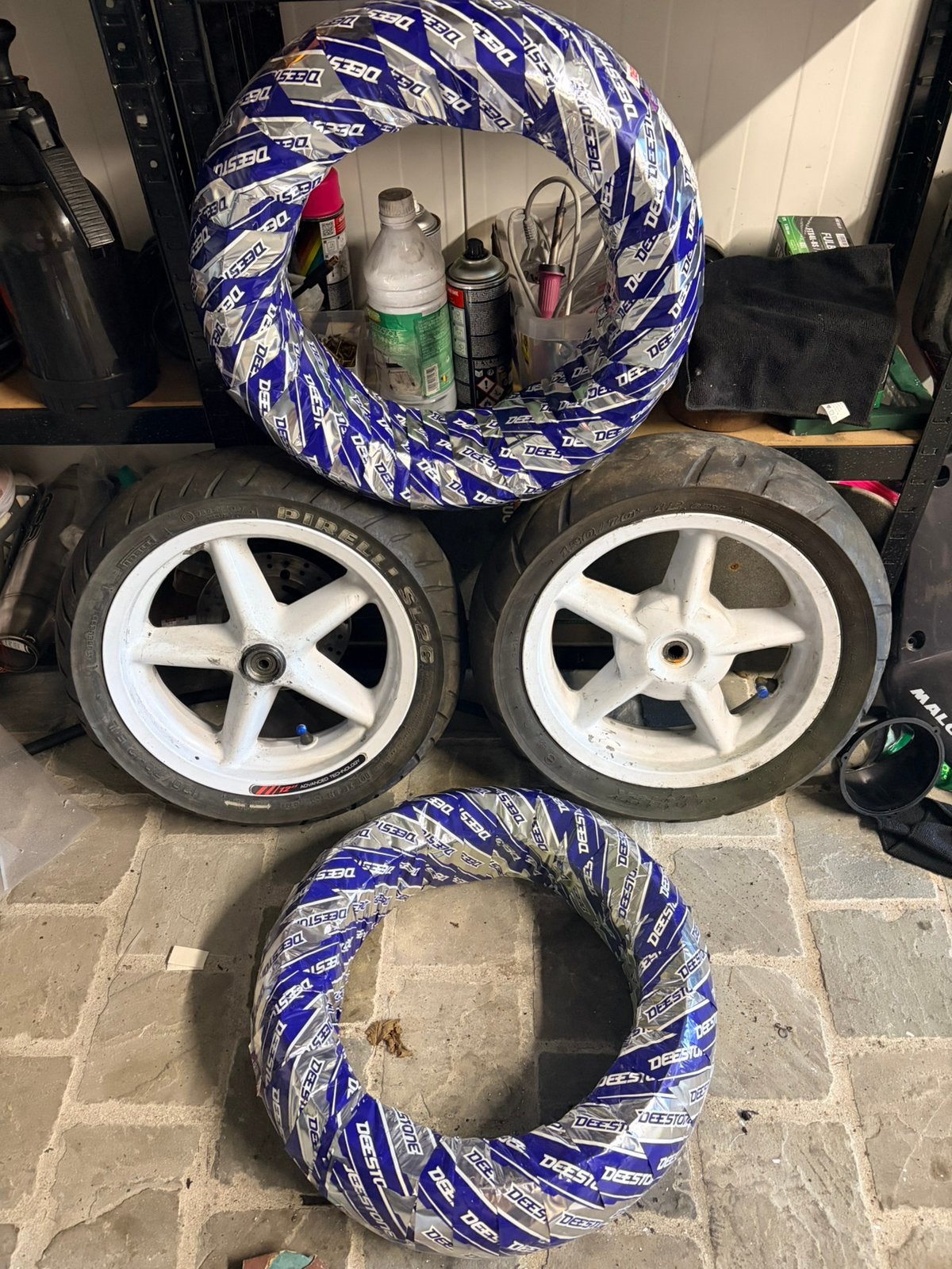 12 inch velgen met nieuwe banden mbk bws booster, Fietsen en Brommers, Ophalen of Verzenden, Zo goed als nieuw, Blok, Yamaha