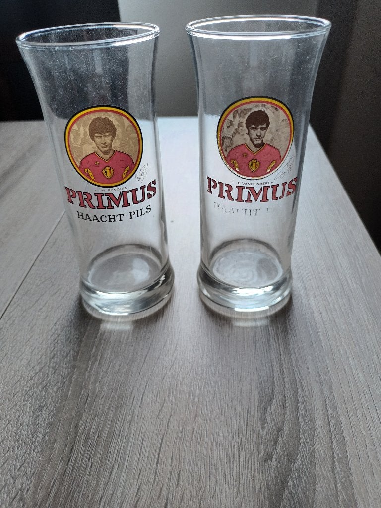 Verres Primus Haacht Diables Rouges Vandenbergh Renquin foot, Collections, Enlèvement ou Envoi