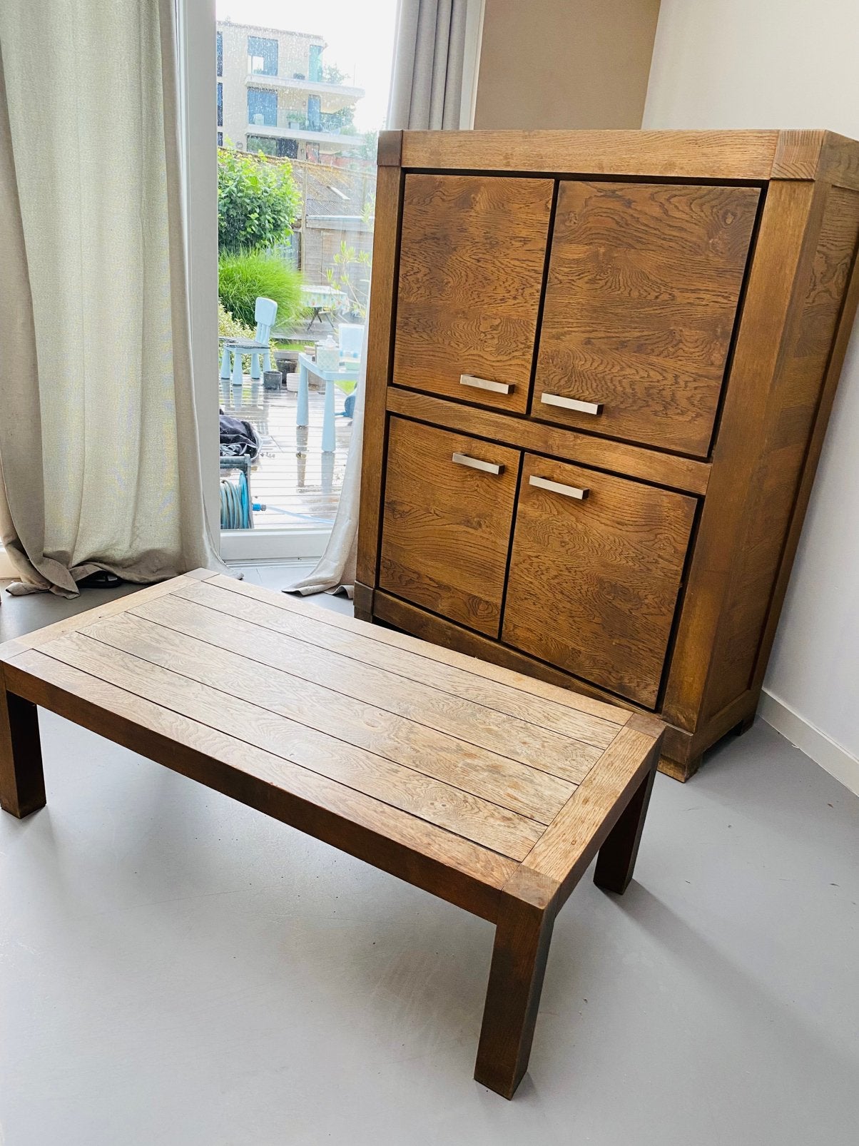 Dressoir kast , boekenkast & salontafel in eik, Huis en Inrichting, Complete inboedels, Ophalen