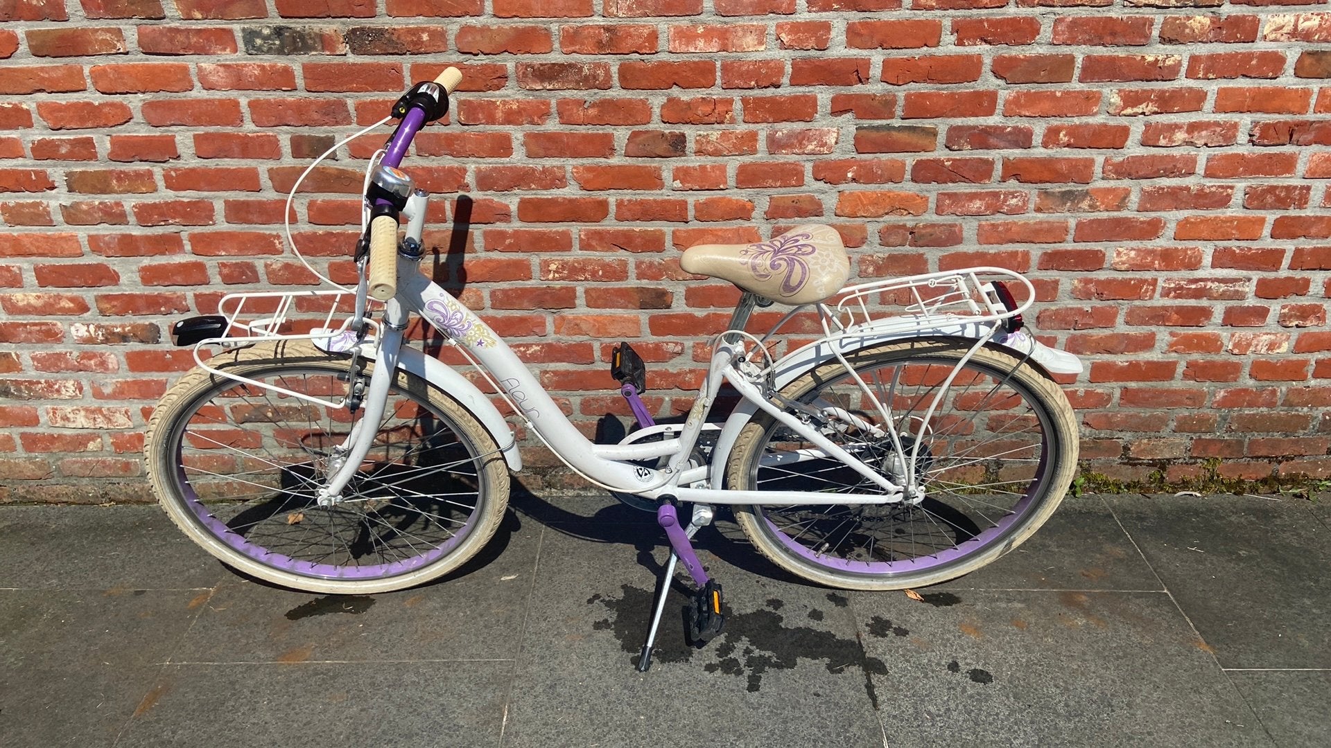 Meisjesfiets, Ophalen, 22 inch, Gebruikt, Velgrem