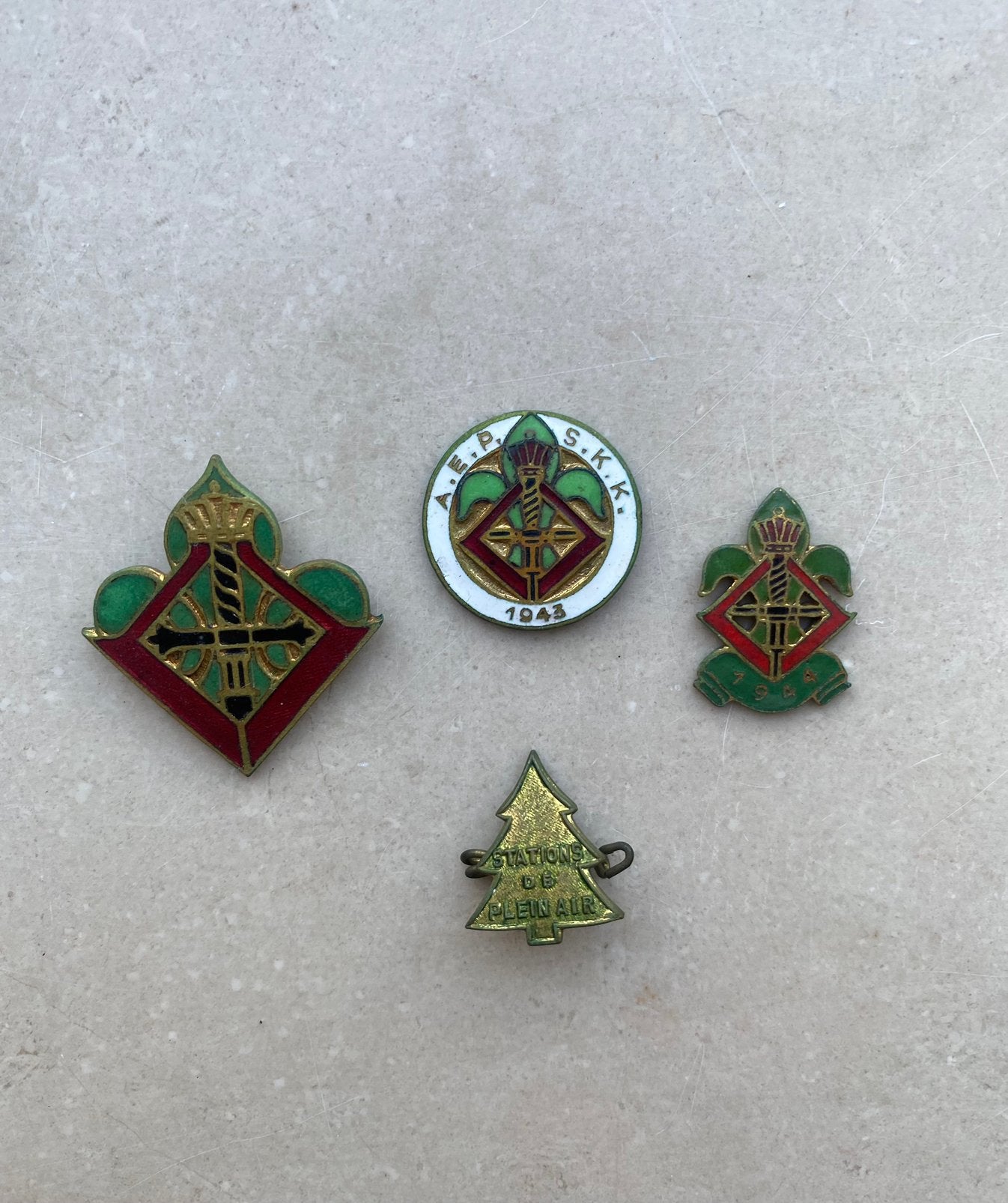 Lotinsignes aep/ hok/skk | Werken van Plein Air Belgium WW2, Ophalen of Verzenden, Gebruikt