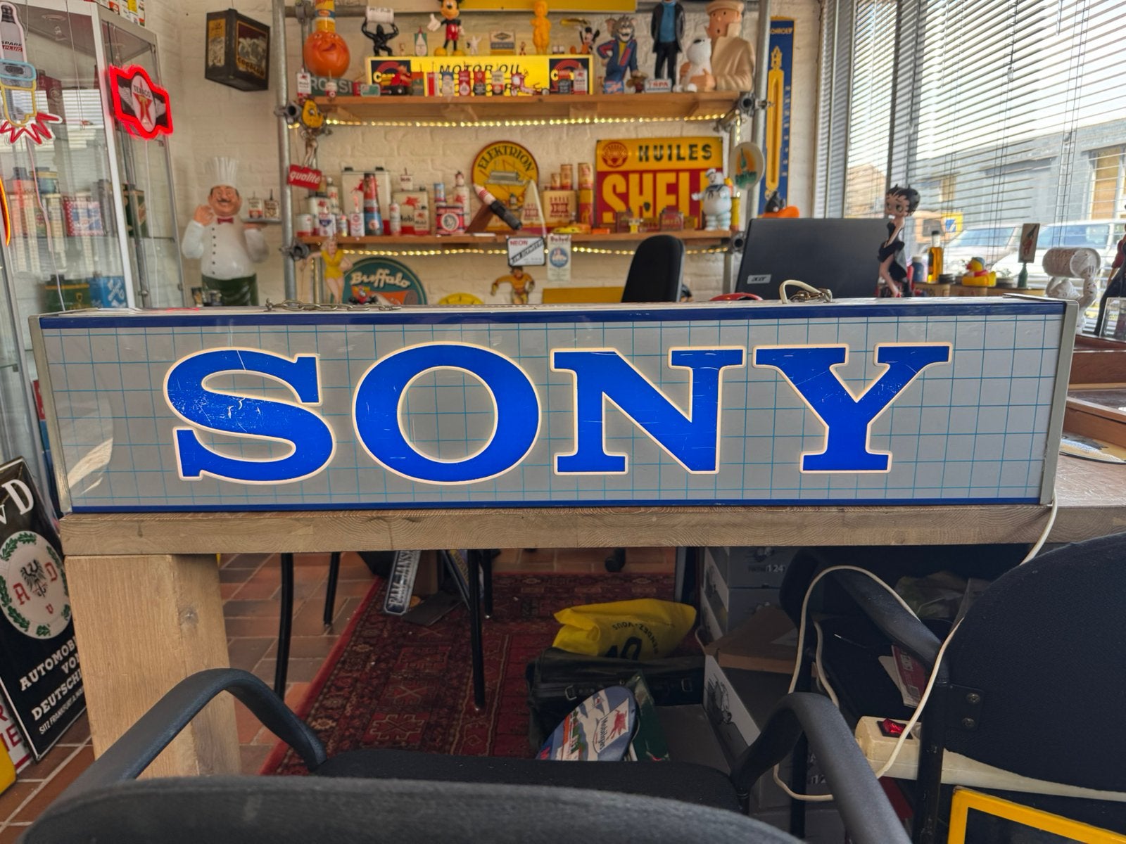 SONY oude reclame lichtbak, Ophalen, Gebruikt, Lichtbak of (neon) lamp
