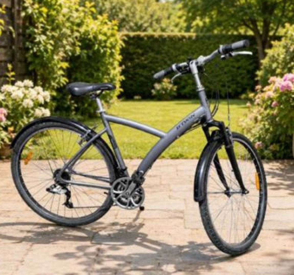 BTWIN Original 500 hybride stadsfiets (large), Fietsen en Brommers, Fietsen | Heren | Herenfietsen, Velgrem, Versnellingen, Zo goed als nieuw