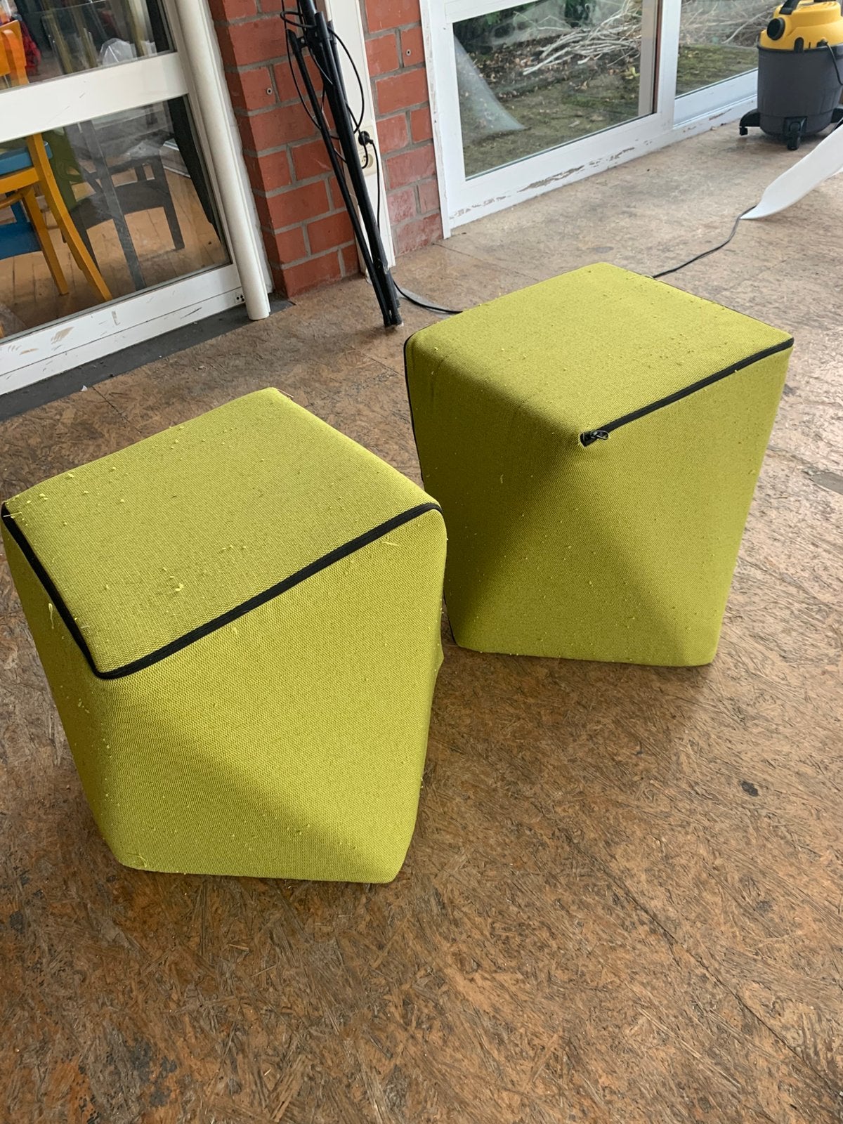 Pouf de siège 2 pièces - en coton - lavable, Enlèvement, Utilisé