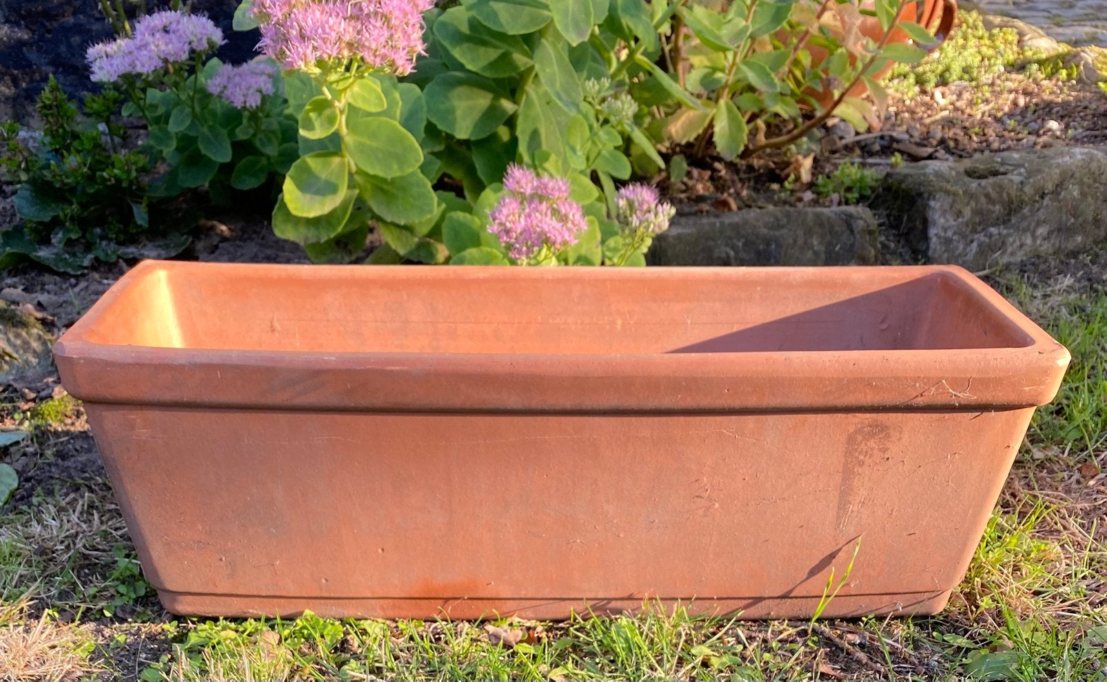 Terracotta bloembak, Tuin en Terras, Ophalen, Steen, Zo goed als nieuw, Balkon