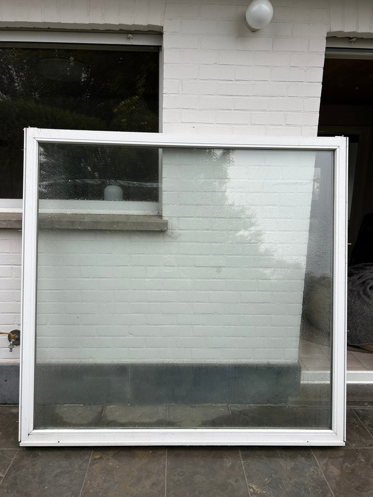 PVC raam met dubbel glas, Doe-het-zelf en Bouw, Ophalen, Kunststof, Gebruikt, Raamkozijn