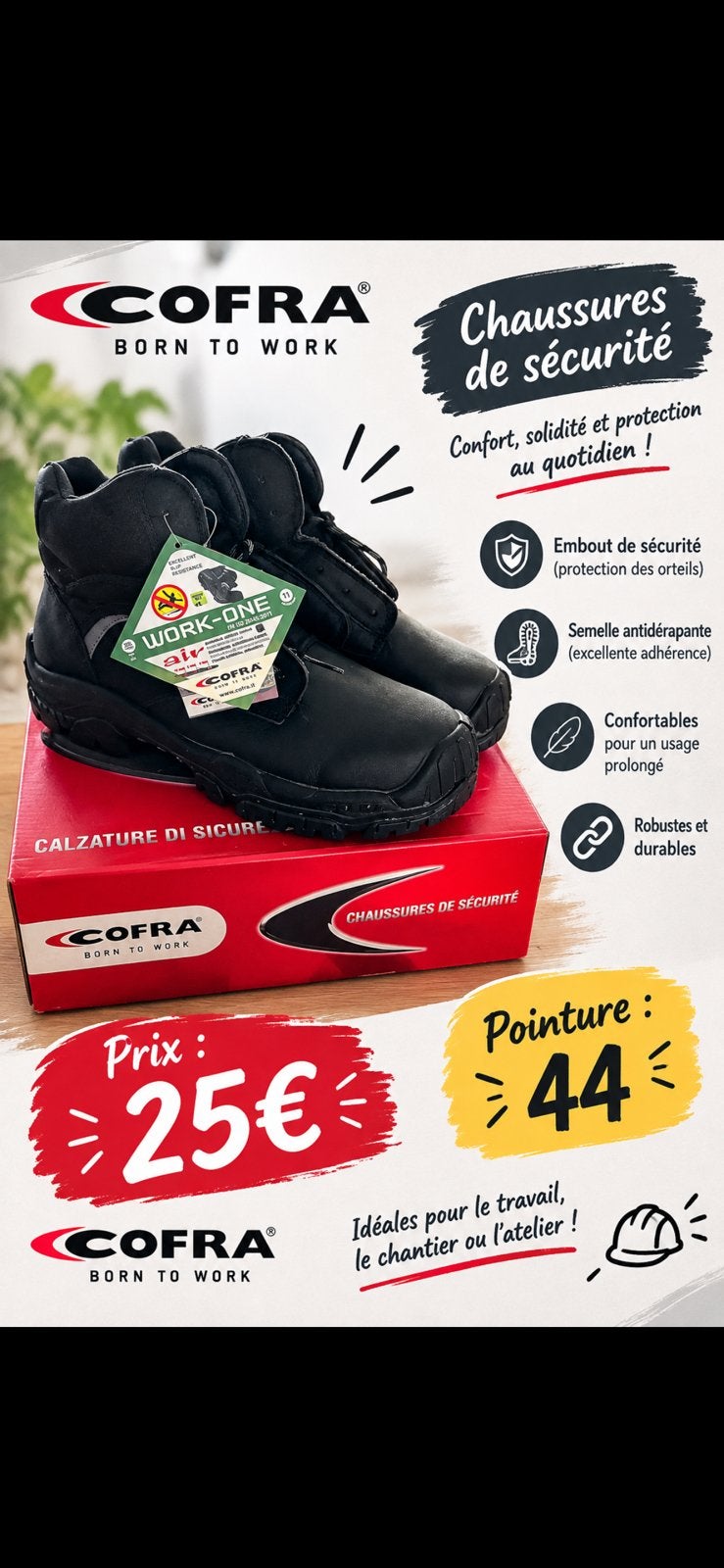 Bottines de sécurité, Doe-het-zelf en Bouw, Ophalen of Verzenden, Nieuw