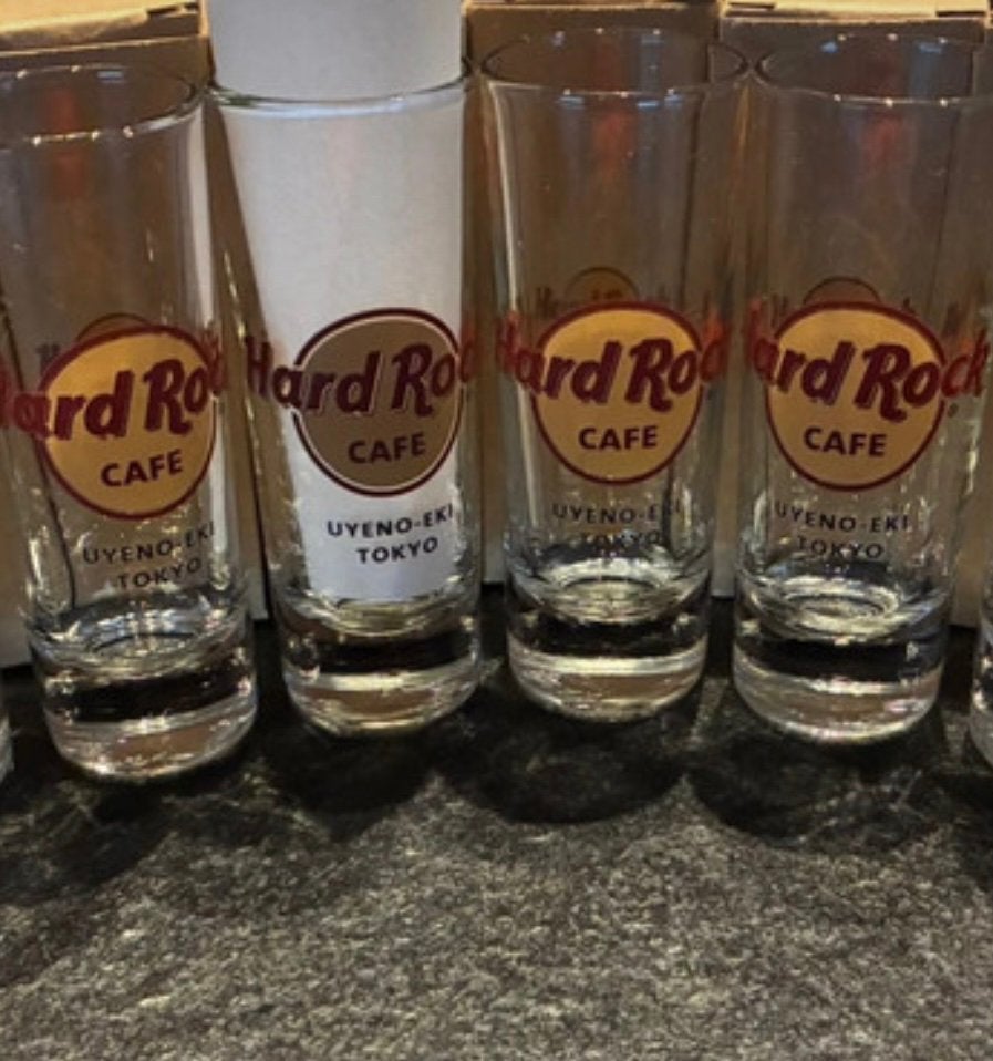 Set van 4 Hard Rock shotglaasjes Uyeno-Eki-Tokyo, Ophalen, Nieuw, Borrel- of Shotglas
