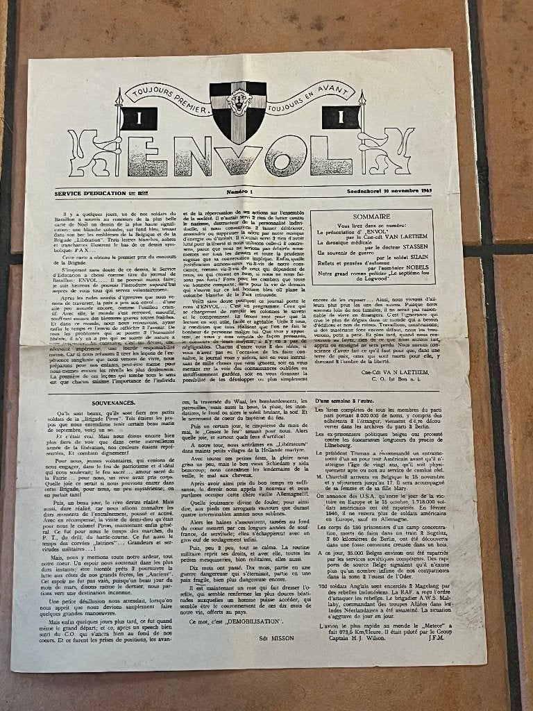 Journal brigade Piron ABBL1945 Belgian army in uk, Collections, Enlèvement ou Envoi, Armée de terre, Livre ou Revue