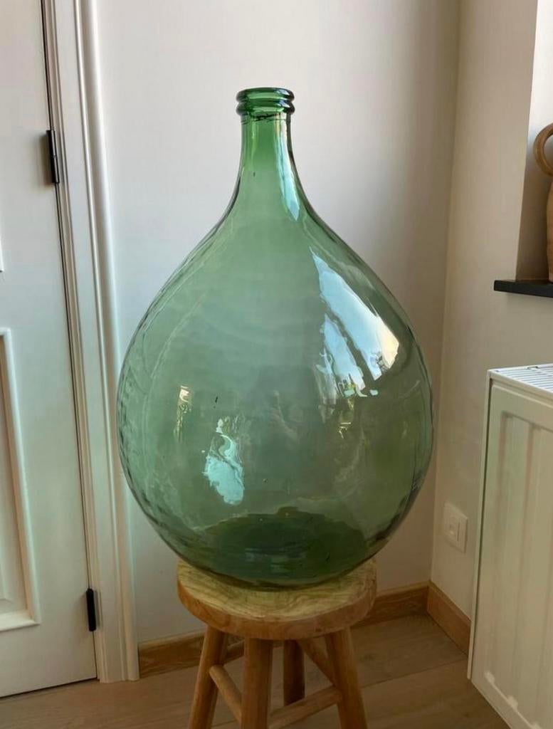 Grote groene dame jeanne / gistfles 66 cm, Ophalen, Zo goed als nieuw