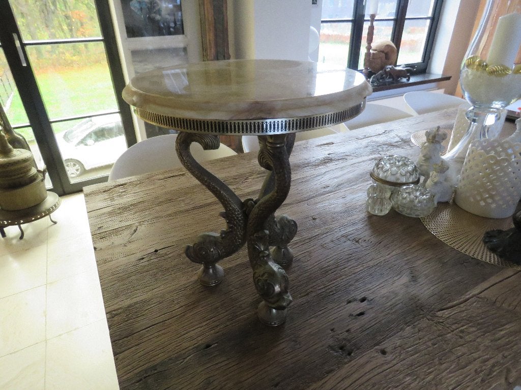 Table d'appoint vintage en marbre carpe du milieu du siècle, Enlèvement ou Envoi