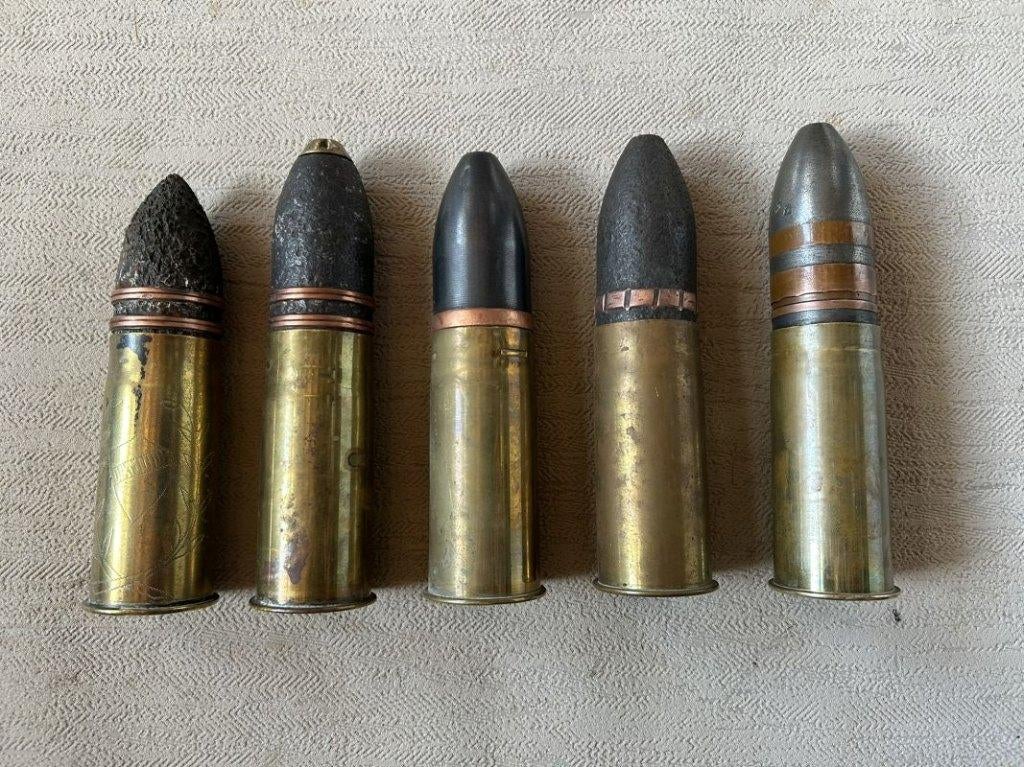 wo1 Duitse & Franse 3,7cm pompom - Hotchkiss patronen - LEEG, Verzamelen, Militaria | Algemeen, Ophalen of Verzenden, Landmacht