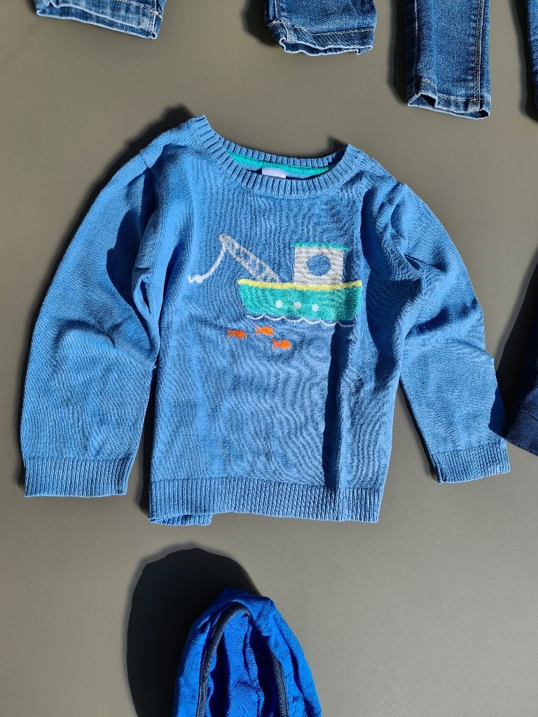 pull, trui met boot 2j 92cm, Enlèvement, Comme neuf