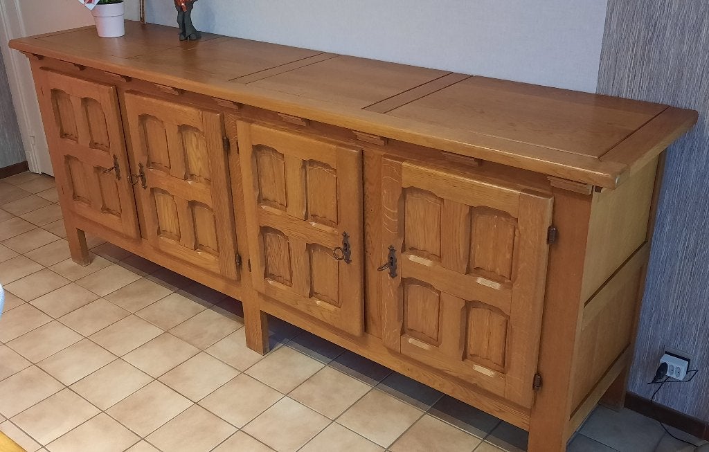 Salle à manger en chêne massif, Enlèvement, Utilisé, 4 à 6 chaises