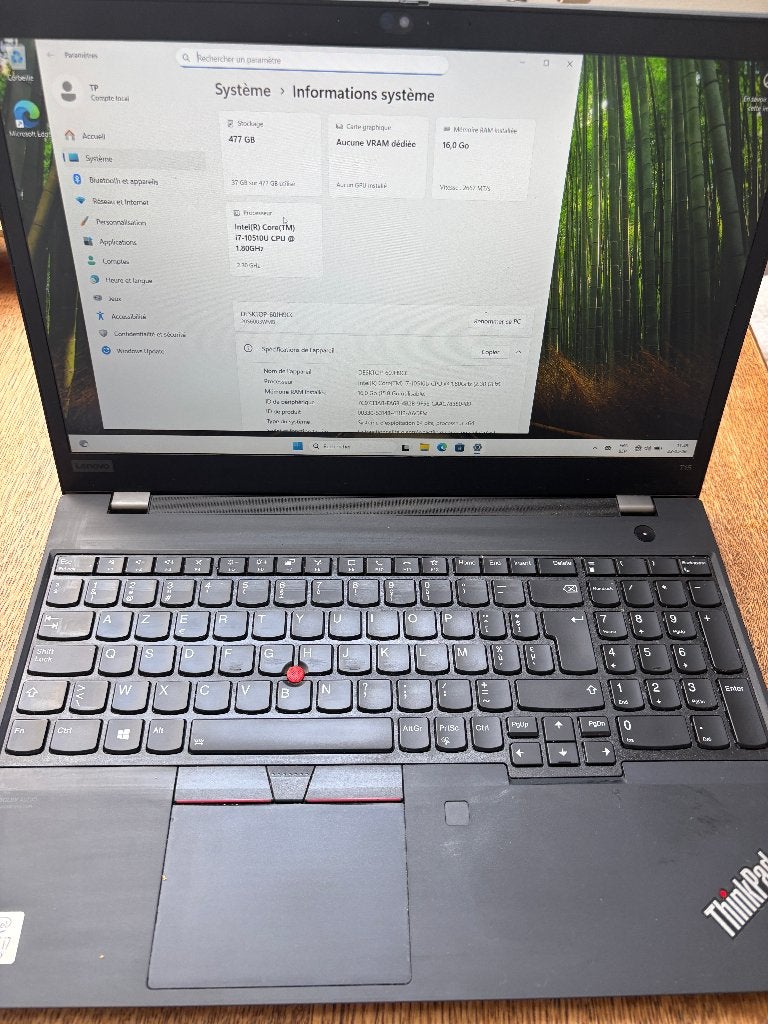 PC Portbale LENOVO T15 (Gen1), Informatique & Logiciels, Ordinateurs de bureau, Enlèvement, SSD, Intel Core i7, Lenovo