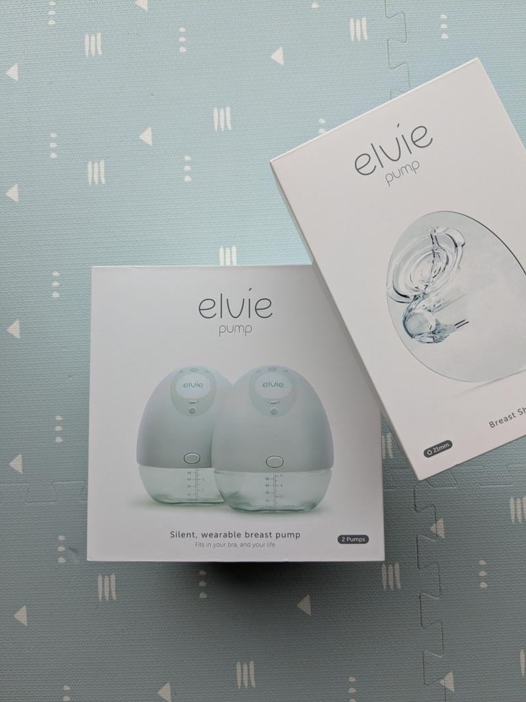 Elvie pump dubbel borstkolf + kleinere maat borstschilden, Ophalen of Verzenden