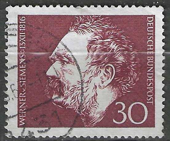 Duitsland Bundespost 1966 - Yvert 385 - von Siemens  (ST), Verzenden, Gestempeld