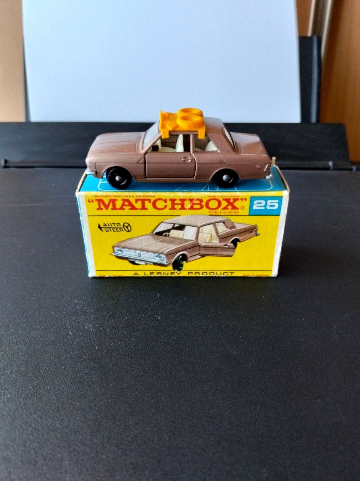 Matchbox nr25 Ford Cortina GT met ROOFRACK  uit Gift Set, Hobby en Vrije tijd, Ophalen of Verzenden, Matchbox
