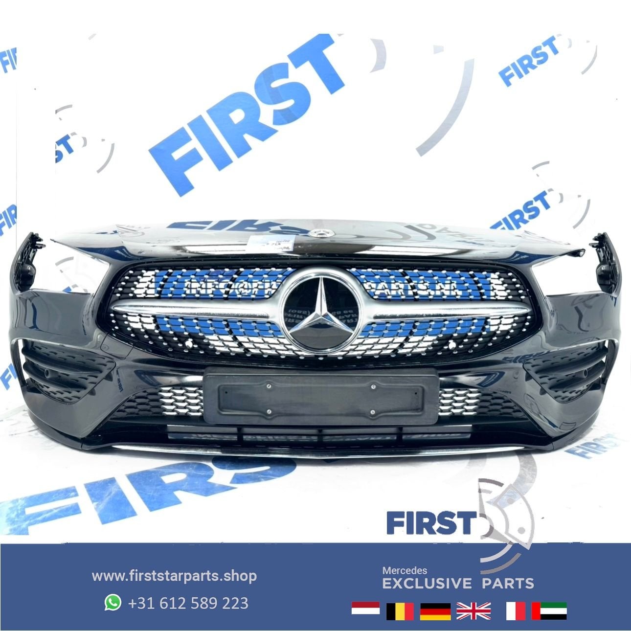 W118 CLA AMG BUMPER ZWART WIT GRIJS VOORBUMPER + DIAMOND GRI, Utilisé, -, Avant, -