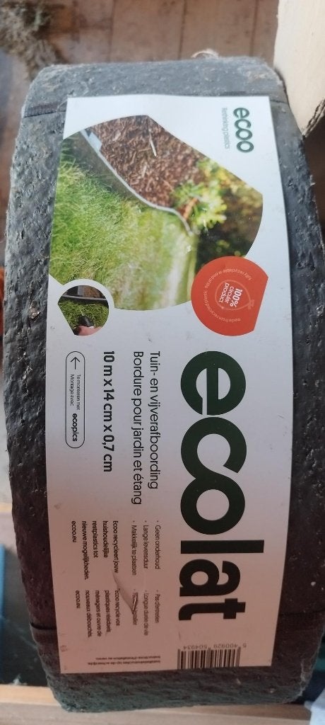 Ecolat border op rol 10 m x 14 cm x 0,7 cm, Tuin en Terras, Ophalen, Kunststof, Minder dan 25 cm, Border