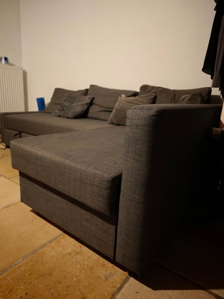 canapé chaise longue ikea convertible en lit + table basse, Trois personnes, 200 à 250 cm, 125 à 150 cm, Tissus