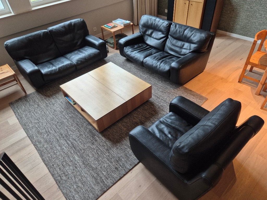 Modern salon in massief buffelleer, Enlèvement, Comme neuf, Cuir, Modern en strak