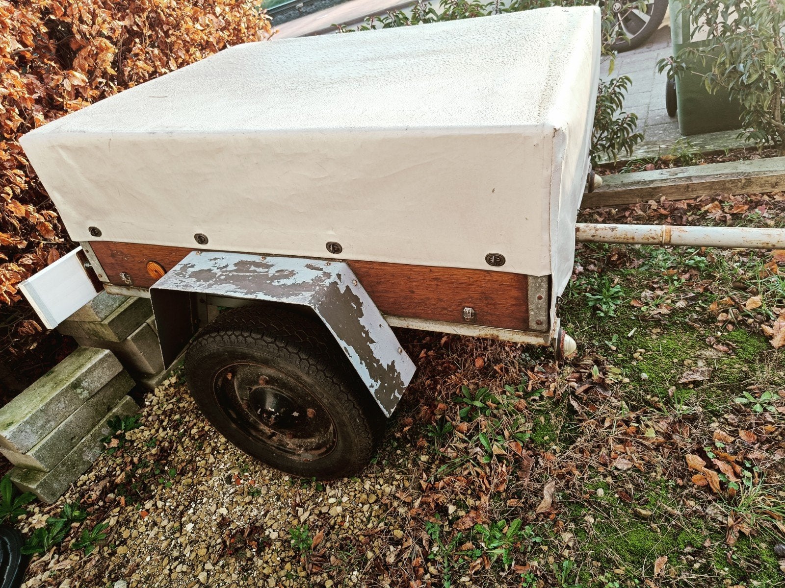 Aanhangwagen bagagewagen multiplex met zeil, Ophalen