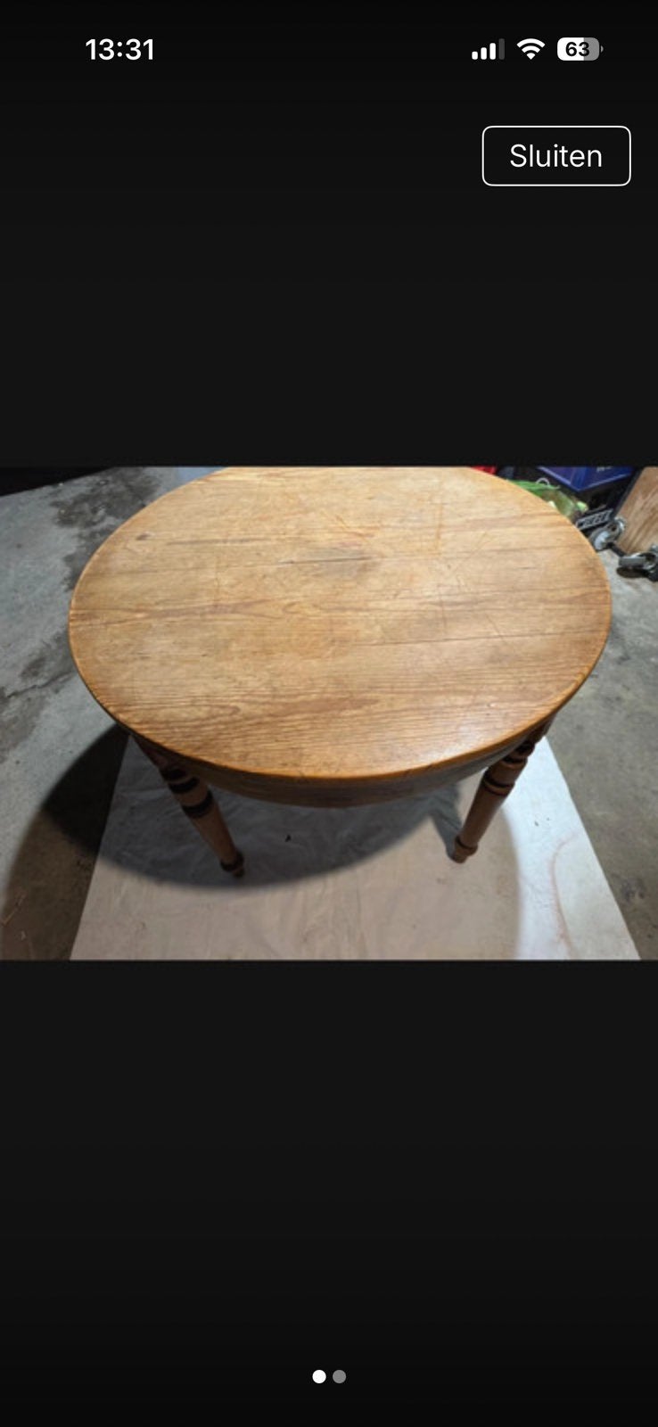 Antieke tafel-rond, Huis en Inrichting, Tafels | Salontafels, Ophalen, Zo goed als nieuw, Rond