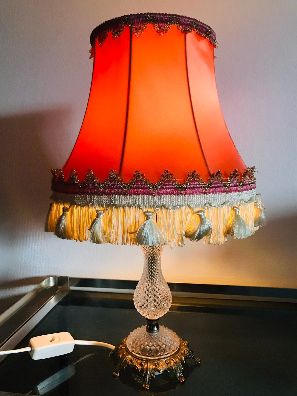 MASSIVE vintage boudoir tafellampje, Ophalen of Verzenden