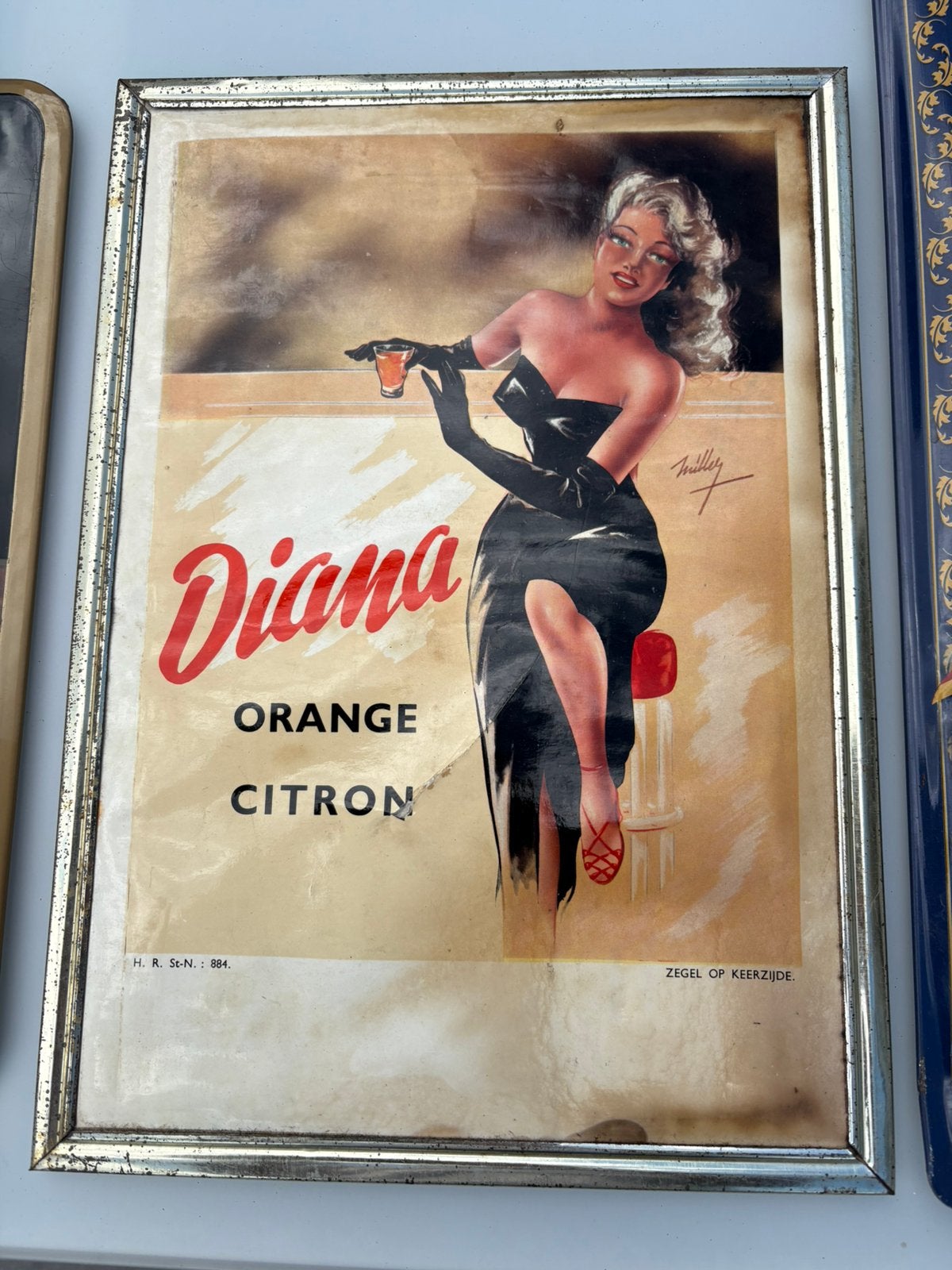 Ancien panneau d'affichage de limonade Diana, Enlèvement ou Envoi, Comme neuf, Panneau publicitaire
