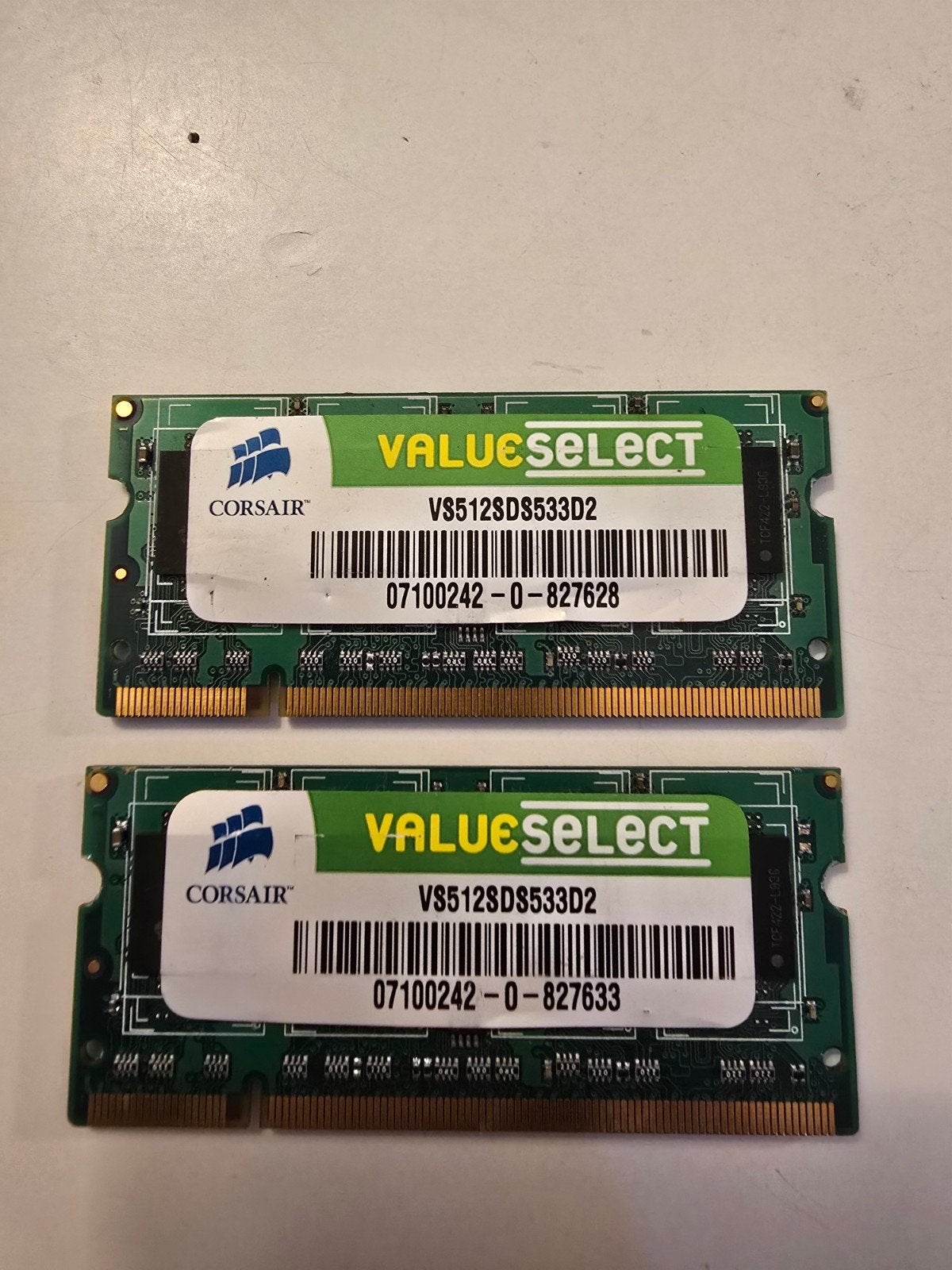 Set ddr2 sodimm ram corsair 1gb, Computers en Software, RAM geheugen, 1 GB of minder, Ophalen of Verzenden, Zo goed als nieuw
