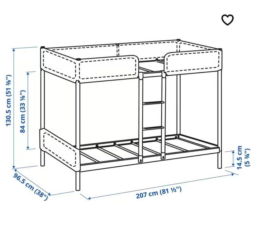 Lit superposé avec 2 matelas, Maison & Meubles, 100 cm, 210 cm, Comme neuf, Enlèvement