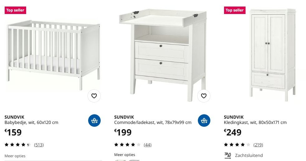 baby/kinderkamer SUNDVIK, Kinderen en Baby's, Ophalen, Zo goed als nieuw, Jongetje of Meisje