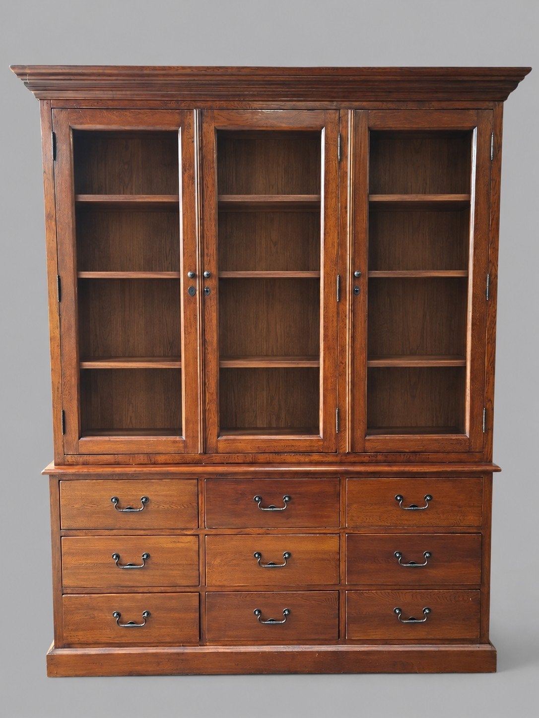 Klassieke Engelse vitrinekast, boekenkast, servieskast, Antiek en Kunst, Ophalen of Verzenden
