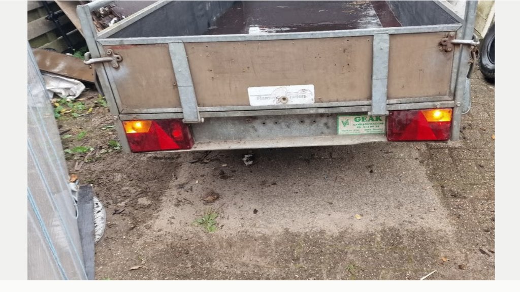 aanhangwagen dubbelasser laadbak 260x 130 cm ongeremd, Enlèvement, Utilisé