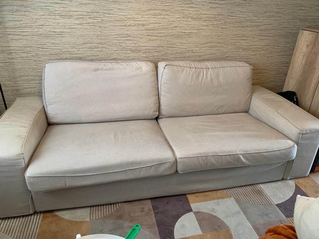 Zetel grijs model Kivik Ikea, Huis en Inrichting, Zetels | Zetels, Ophalen, Gebruikt, Driepersoons, 75 tot 100 cm