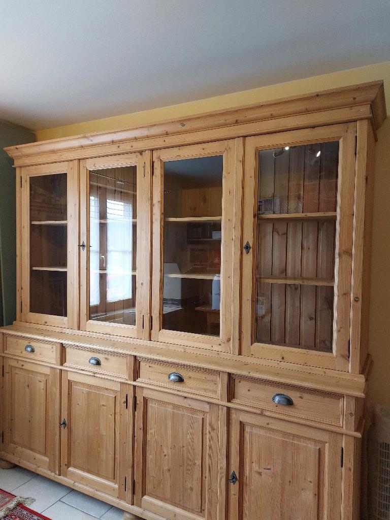 Armoire-vitrine, 200 cm ou plus, Comme neuf, Enlèvement, Pin