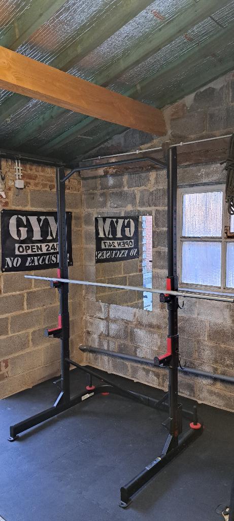 Rack musculation Domyos 500 + accesoires, Enlèvement, Comme neuf, Bras, Barre de traction