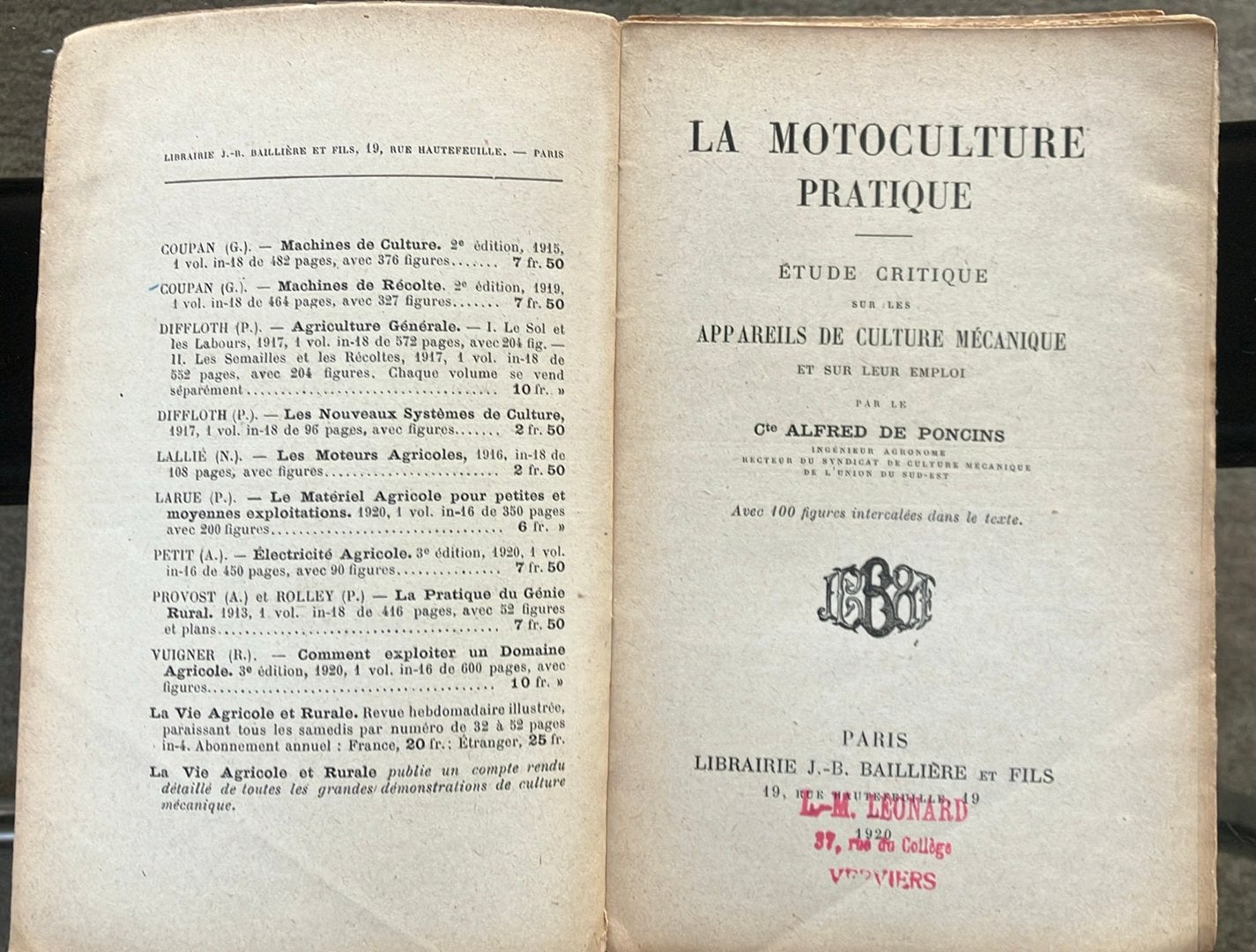Motoculture pratique : 1920, Livres, Enlèvement ou Envoi, Utilisé