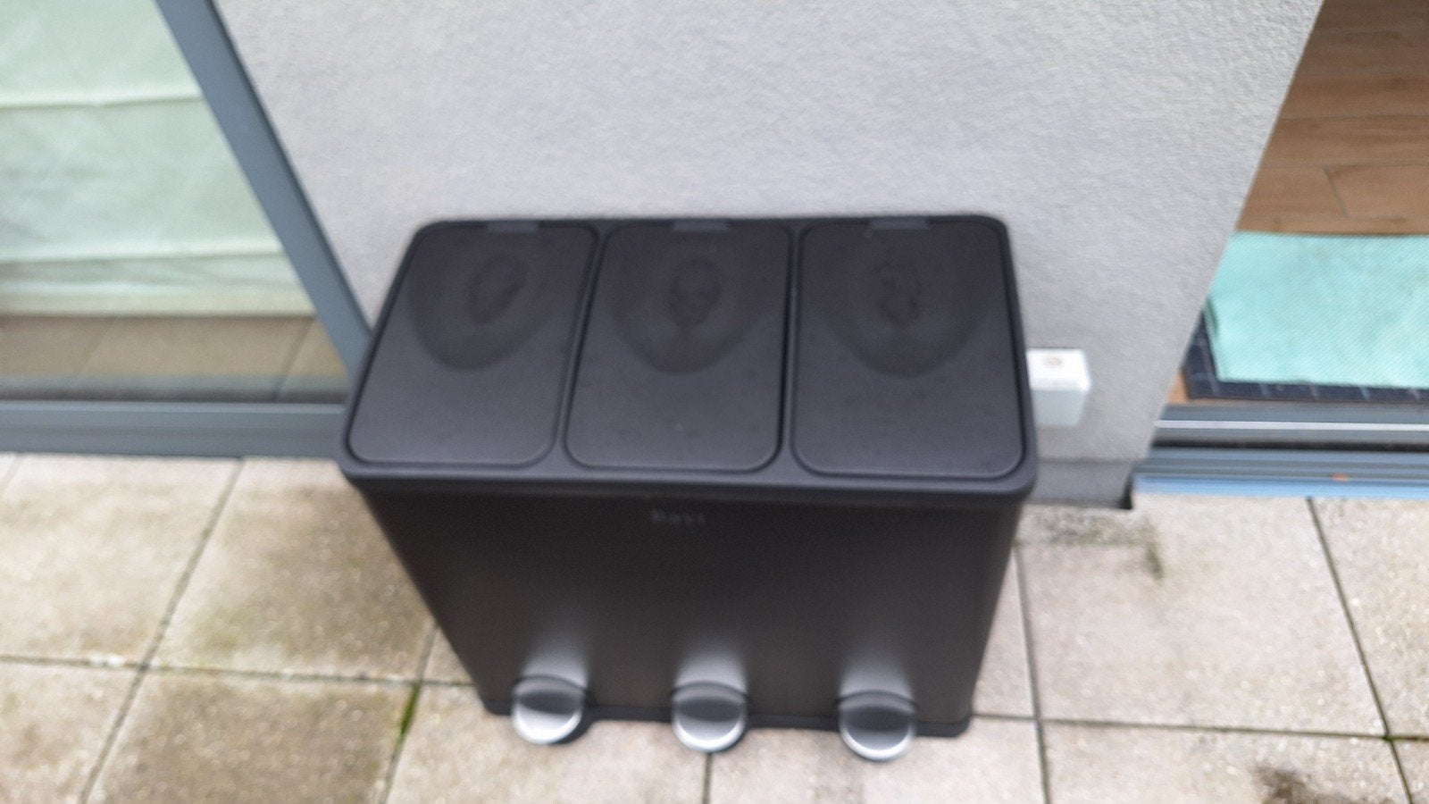 Afvalscheiding-pedaalemmer 3 vakken, Ophalen, Inox, Met pedaal, Nieuw