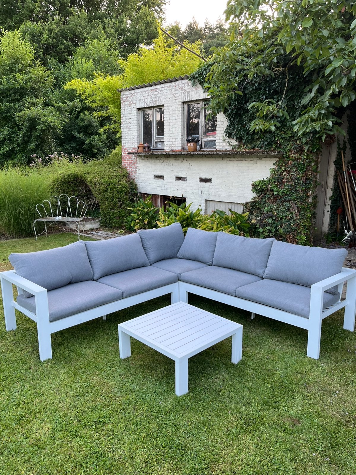 Ensemble de salon en très bon état, Jardin & Terrasse, Enlèvement, Aluminium, Sets de jardin
