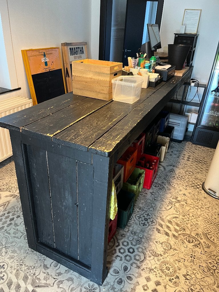 Toog zwart hout L300cm x H103cm x D70cm, Huis en Inrichting, Ophalen, Zo goed als nieuw