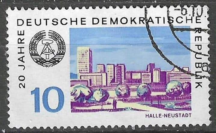 Duitsland DDR 1969 - Yvert 1197 - Halle-Neustadt (ST), Verzenden, DDR, Gestempeld