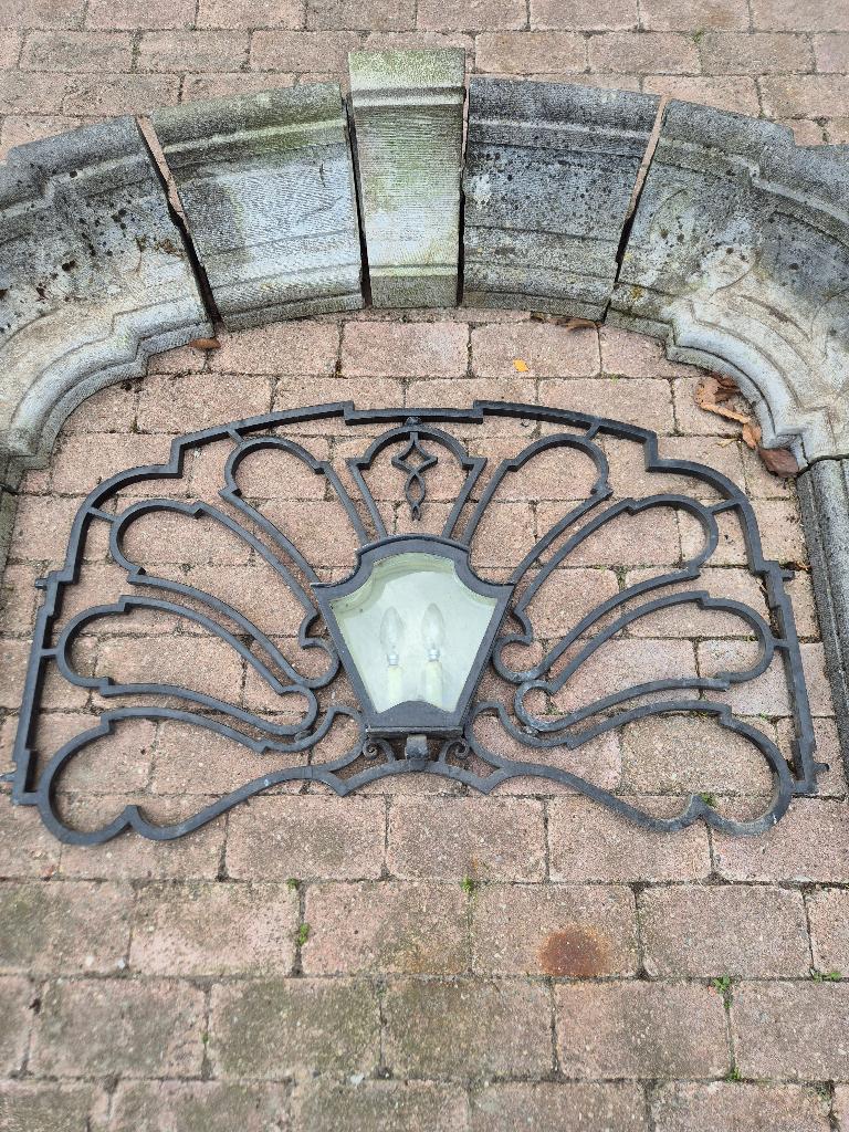 Monumentale voordeur hardsteen omlijsting bovenlicht 295x123, Ophalen