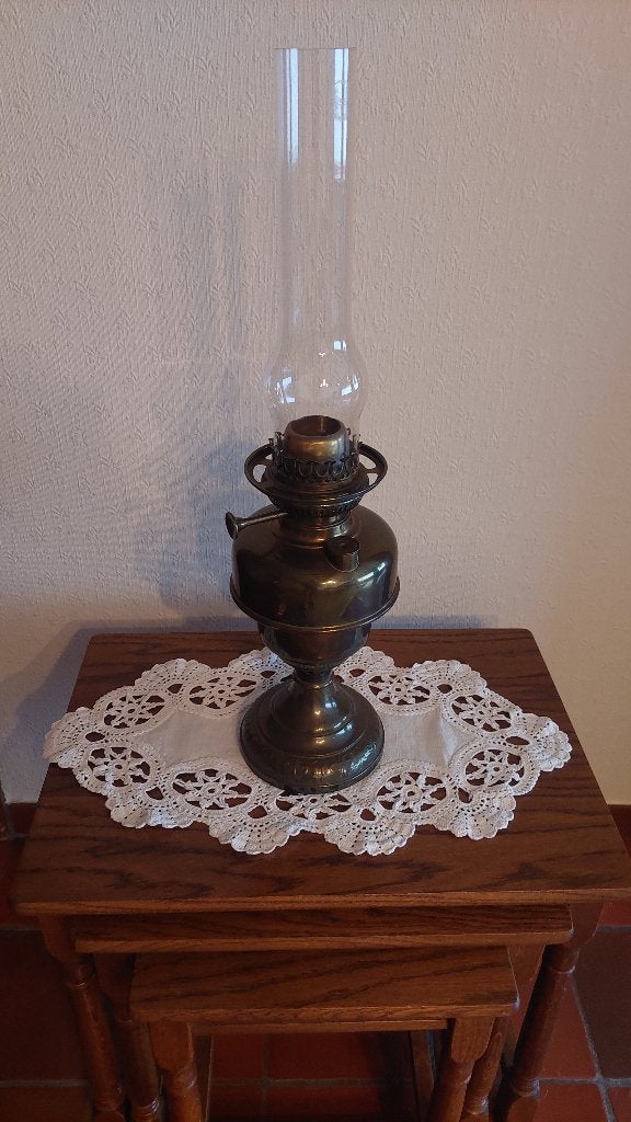 Authentieke vintage olielamp, Maison & Meubles, Accessoires pour la Maison | Autre, Enlèvement, Utilisé, Métal, Vintage