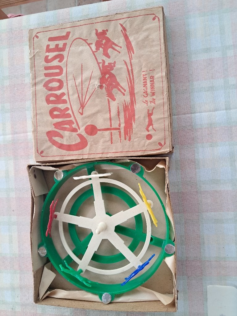 Oud kunststof paarden speeltje jaren 70  - 80 met doos, Ophalen of Verzenden, Overige typen