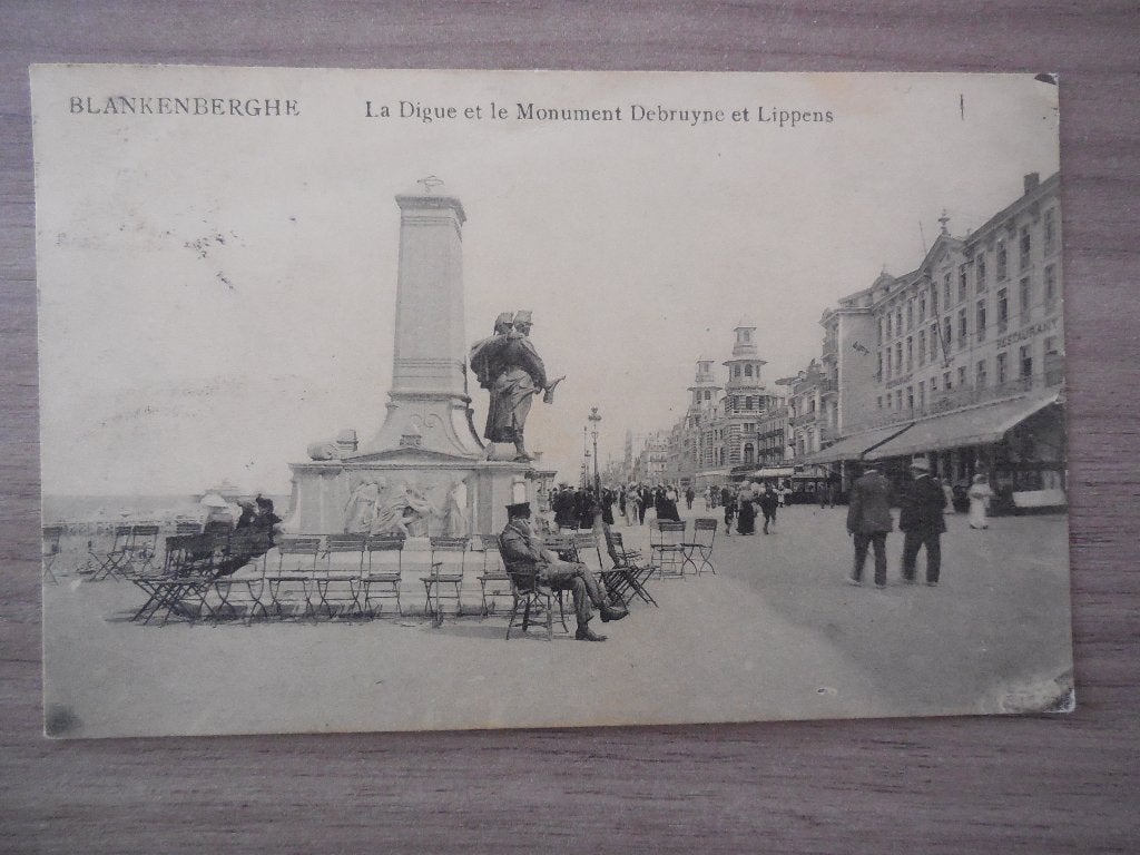 postkaart Blankenberge La Dique Monument, Verzamelen, Postkaarten | België, Verzenden, Voor 1920, Gelopen, West-Vlaanderen