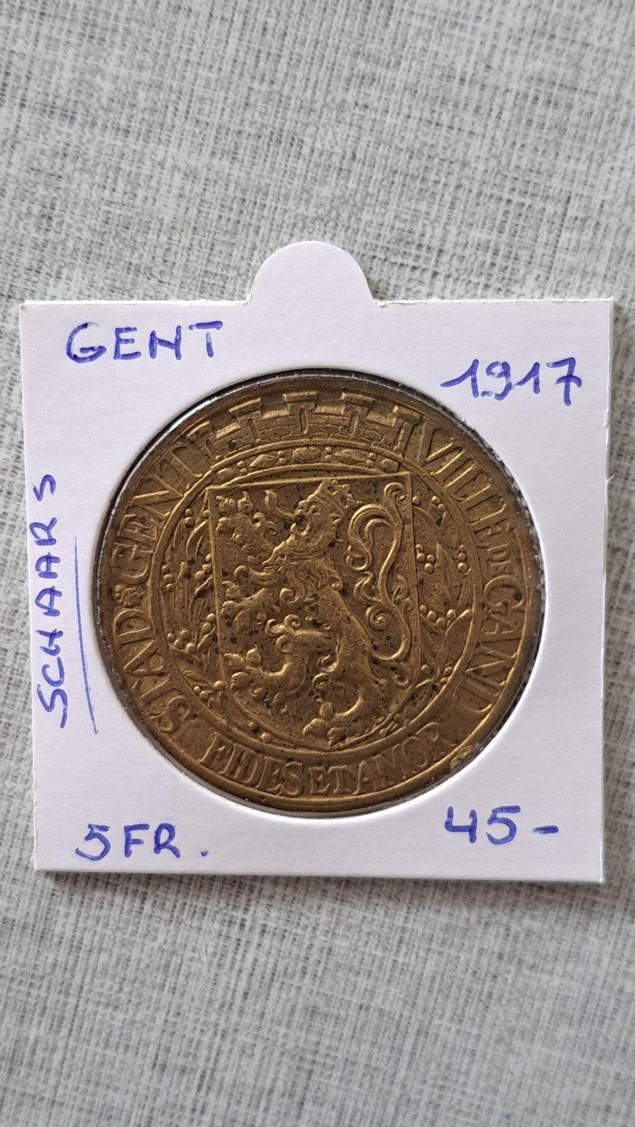 Gand 5 fr 1917 magnifiquement rare ! !, Enlèvement ou Envoi