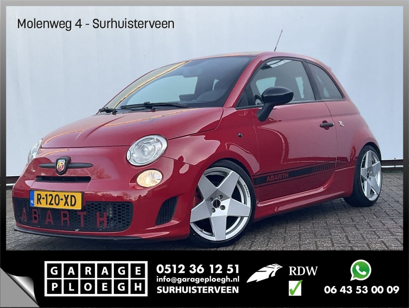 Fiat 500 1.4-16V Abarth G-Tech Kleppensysteem Borbet Voll.On, Bedrijf, Rood, Elektrische ramen, Handgeschakeld